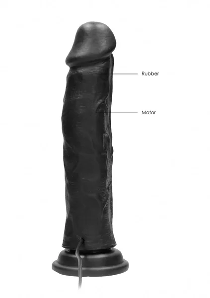 Vibrating Realistic Cock - 9" - Black — image 12 of 12
