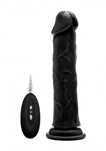 Vibrating Realistic Cock - 9" - Black — image 9 of 12
