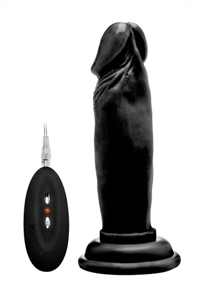 Vibrating Realistic Cock - 6" - Black — image 9 of 12
