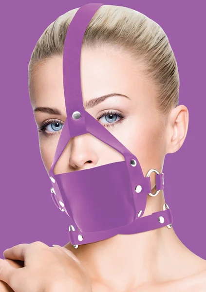 Leather Mouth Gag - Purple — image 5 of 6