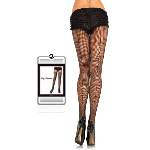 Rhinestone Backseam Fshnt Pantyhose O/S — image 2 of 2