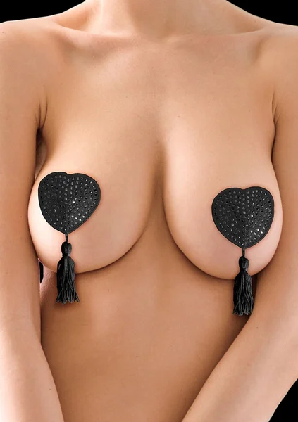 Nipple Tassels - Heart - Black — image 4 of 5