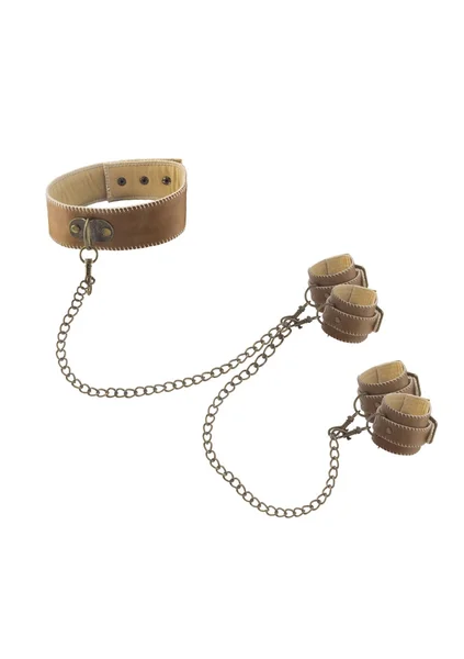 Collar With Hand And Leg Cuffs - Brown — image 6 of 6