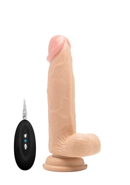 Vibrating Realistic Cock - 8" - With Scrotum - Skin — image 8 of 10