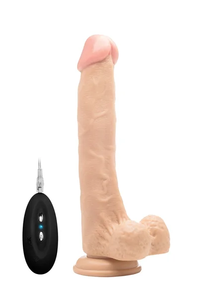 Vibrating Realistic Cock - 10" - With Scrotum - Skin — image 7 of 9