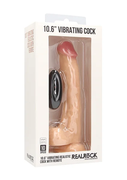 Vibrating Realistic Cock - 10" - With Scrotum - Skin — image 8 of 9