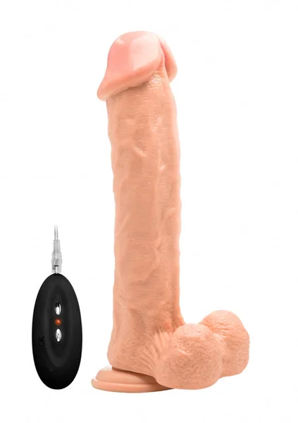 Vibrating Realistic Cock - 11" - With Scrotum - Skin — image 9 of 12
