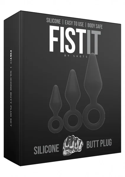 Silicone Butt Plug Set - Black — image 4 of 4