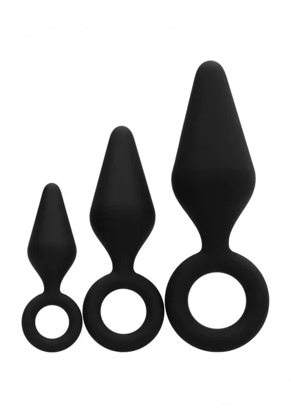 Silicone Butt Plug Set - Black — image 3 of 4