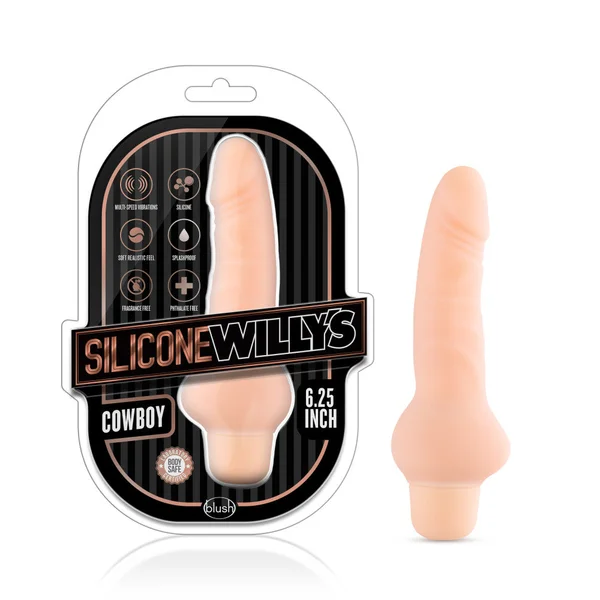 Silicone Willy's - Cowboy - 6.25 Inch Vibrating Dildo - Vanilla — image 9 of 11