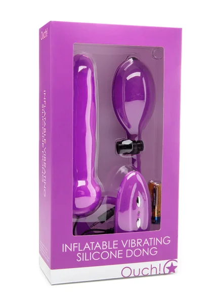 Inflatable Vibrating Silicone Dong - Purple — image 6 of 6