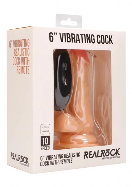 Vibrating Realistic Cock - 6" - With Scrotum - Skin — image 10 of 12