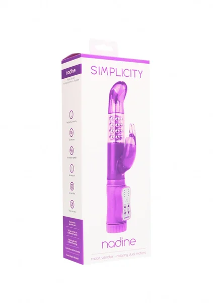 NADINE rabbit vibrator - rotating dual motors - Purple — image 6 of 6