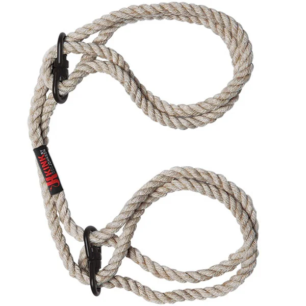 Kink - Hogtied - Bind & Tie - 6mm Hemp Wrist or  Ankle Cuffs - Natural — image 4 of 4