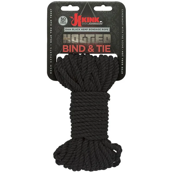 Hogtied - Bind & Tie - 6mm Hemp Bondage Rope - 50 Feet - Black — image 4 of 5