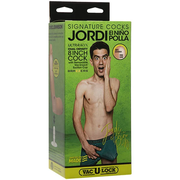 Signature Cocks - Jordi El Nio Polla -  8 Inch  - Ultraskyn Cock With Removable Vul Suction Cup — image 4 of 6
