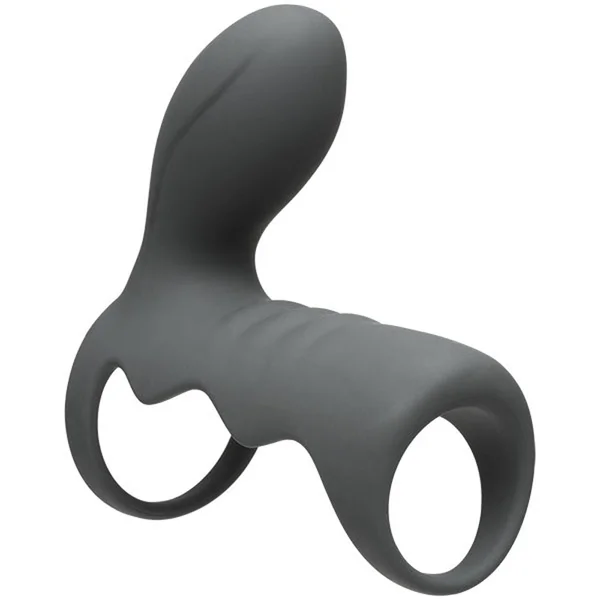 Optimale - Vibrating Cock Cage With Wireless  Remote - Rechargeable - Silicone - Slate — image 12 of 14