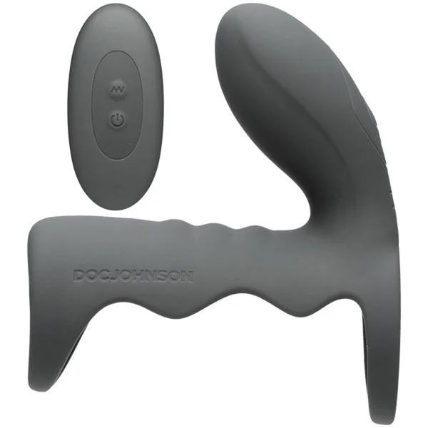 Optimale - Vibrating Cock Cage With Wireless  Remote - Rechargeable - Silicone - Slate — image 14 of 14