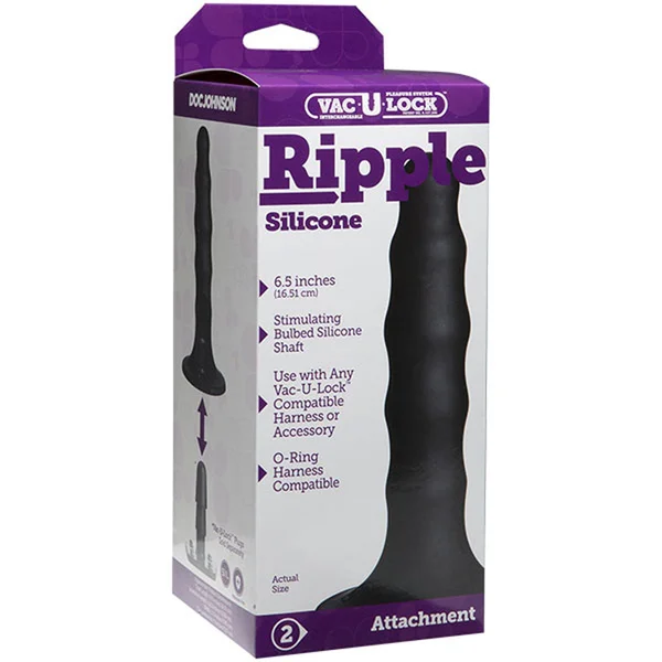 Vac-U-Lock - Ripple - Silicone - Black — image 3 of 4