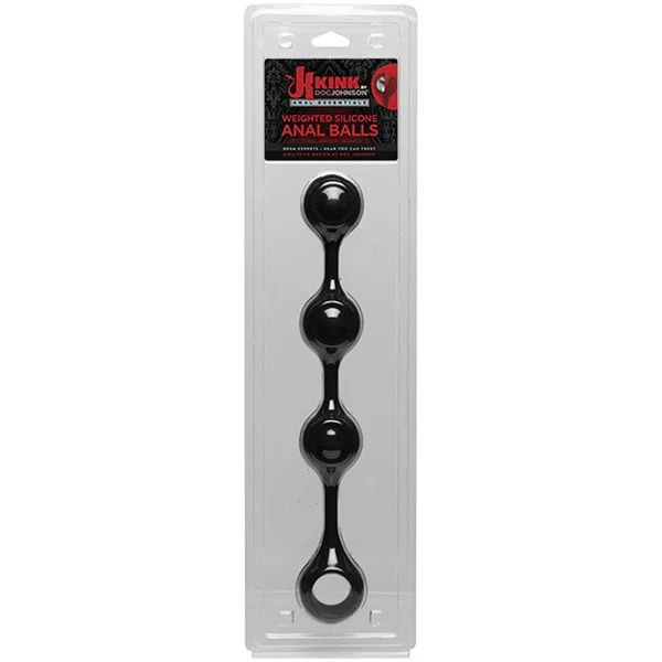Anal Essentials Weighted Silicone Anal Balls - Black — image 4 of 6
