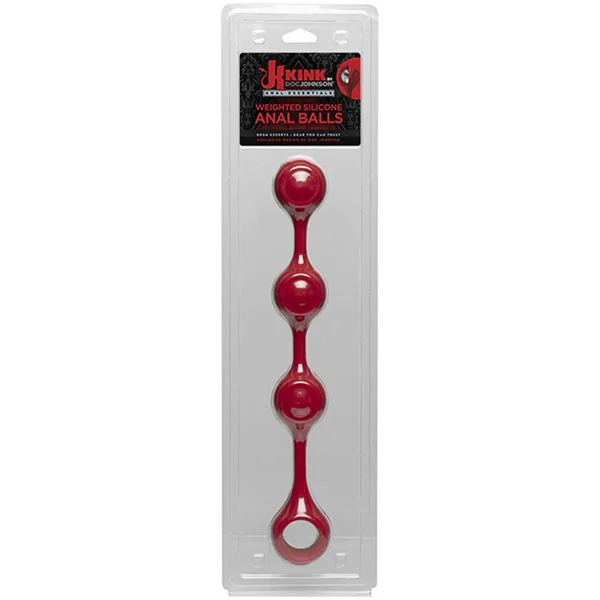 Anal Essentials Weighted Silicone Anal Balls - Red — image 12 of 14