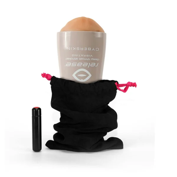 Cyberskin Release Deep Throat Stroker - Flesh -  Vibrating — image 7 of 8