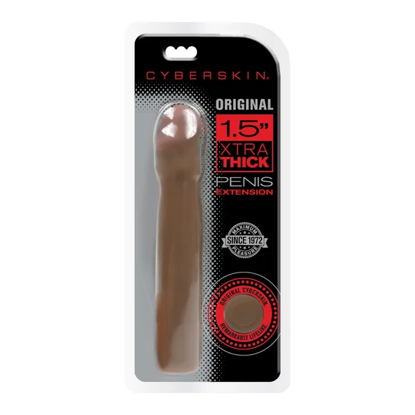 Cyberskin Original 1.5 Inch Xtra Thick Penis  Extension - Dark — image 6 of 7