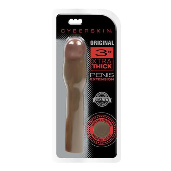 Cyberskin Original 3 Inch Xtra Thick Penis  Extension - Dark — image 6 of 6