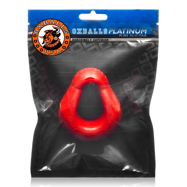 Hung Padded Cockring Oxballs - Red — image 4 of 5