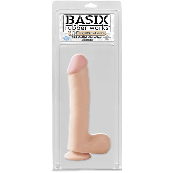 Pipe Dreams Basix Rubber Works - 10" Dong with Suction Cup — image 21 of 21