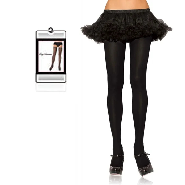 Nylon Tights O/S Black — image 2 of 2