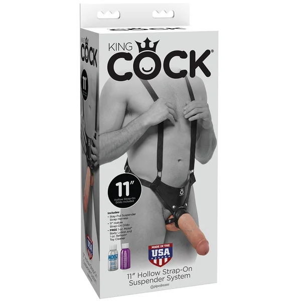 King Cock 11" Hollow Strap on Suspender System -  Flesh — image 10 of 13