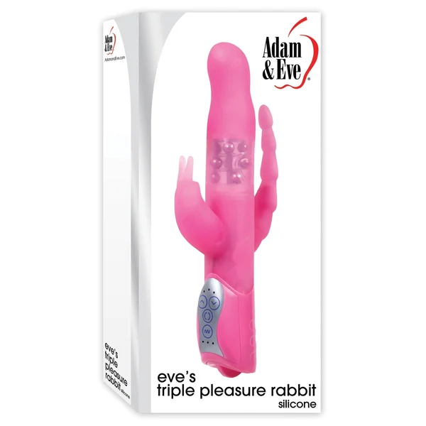 Adam & Eve Eve's Triple Pleasure Rabbit - Pink — image 3 of 3