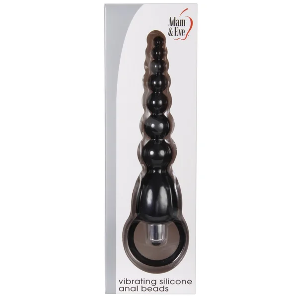 Adam & Eve Vibrating Silicone Anal Beads - Black — image 2 of 2