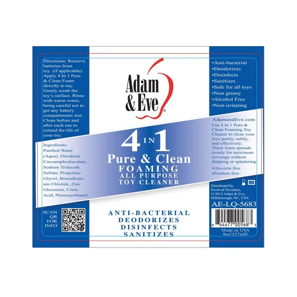 Adam & Eve 4 In 1 Pure & Clean Foaming Cleaner - 8oz — image 4 of 4