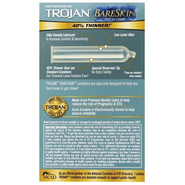 Trojan Bare Skin Condoms - Box of 10 — image 4 of 4
