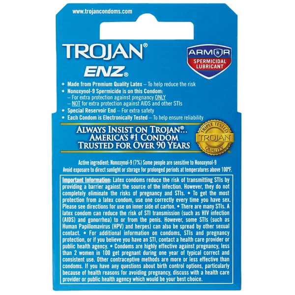 Trojan Enz Spermicidal Lubricated Condoms - Box of 3 — image 4 of 4