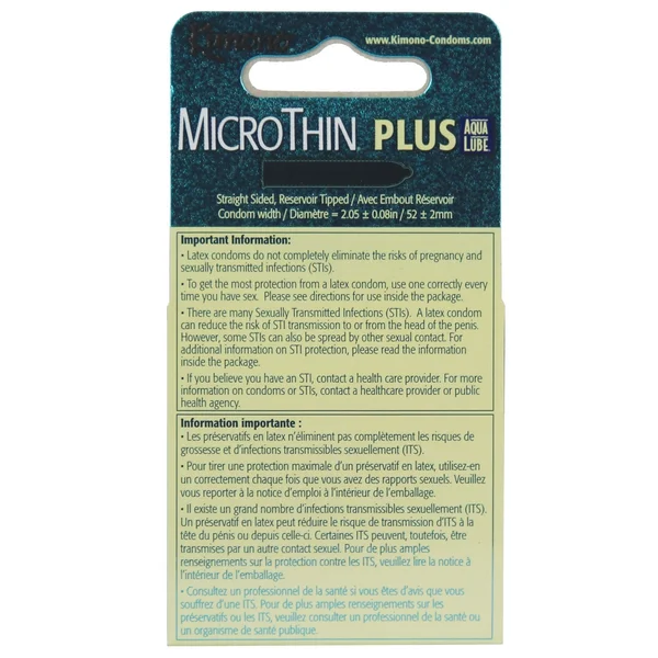 Kimono Micro Thin Aqua Lube Condom - Box of 3 — image 4 of 4
