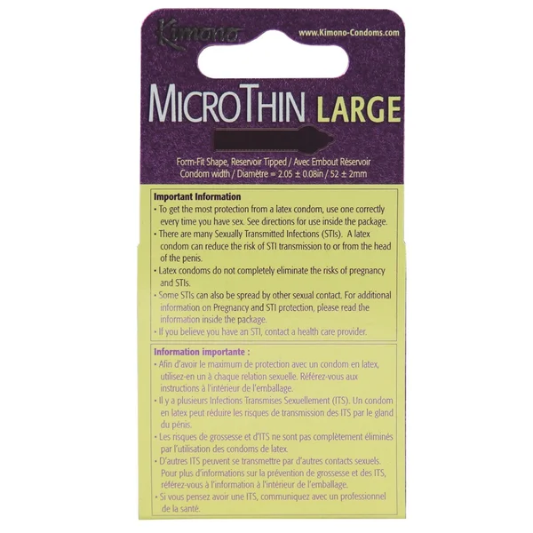 Kimono Micro Thin Large Condom - Box of 3 — image 4 of 4