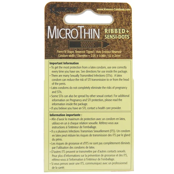 Kimono Textured Ribbed+Sensi Dots Condom - Box of 3 — image 4 of 4