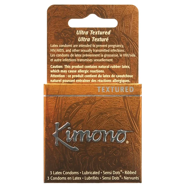 Kimono Textured Ribbed+Sensi Dots Condom - Box of 3 — image 3 of 4