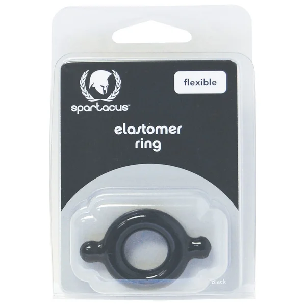 Spartacus Elastomer Cock Ring - Black — image 2 of 2