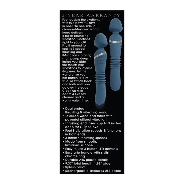 Adam & Eve The Dual End Thrusting Wand - Aqua — image 10 of 10