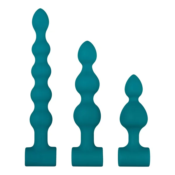 Adam & Eve Vibrating Anal Bumpy Bead Set - Teal — image 5 of 8
