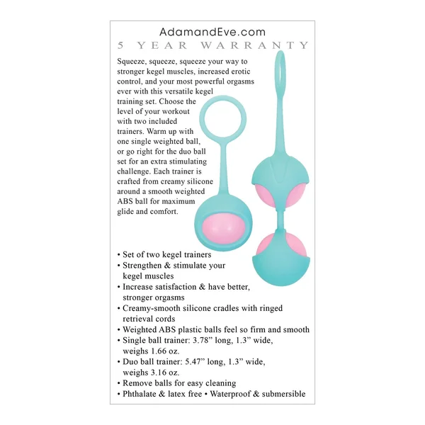 Adam & Eve Eve's Kegel Training Set - Pink/Teal — image 15 of 15