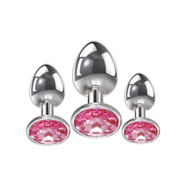 Adam & Eve Pink Heart Gem Anal Plug Set — image 11 of 14