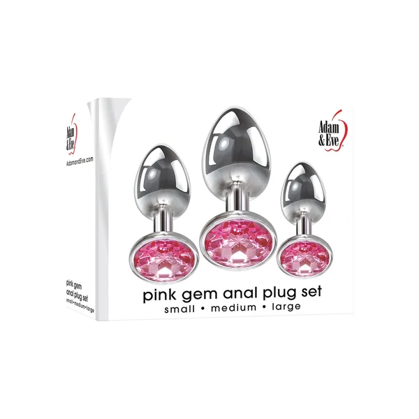 Adam & Eve Pink Heart Gem Anal Plug Set — image 13 of 14