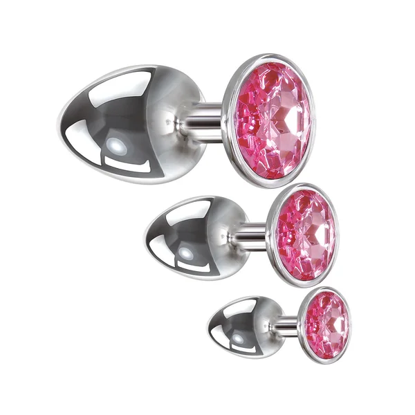 Adam & Eve Pink Heart Gem Anal Plug Set — image 12 of 14