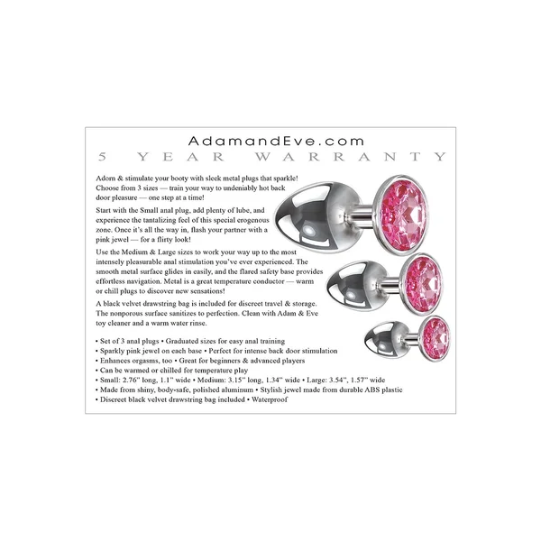Adam & Eve Pink Heart Gem Anal Plug Set — image 14 of 14