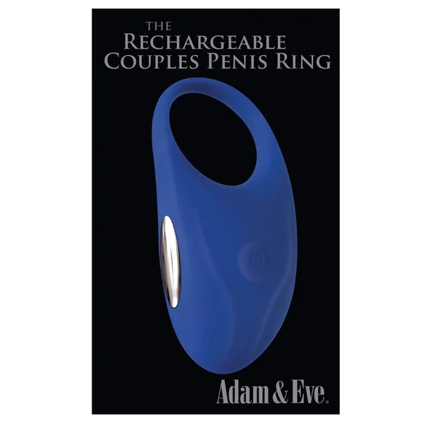 Adam & Eve Rechargeable Couples Penis Ring - Blue — image 25 of 25